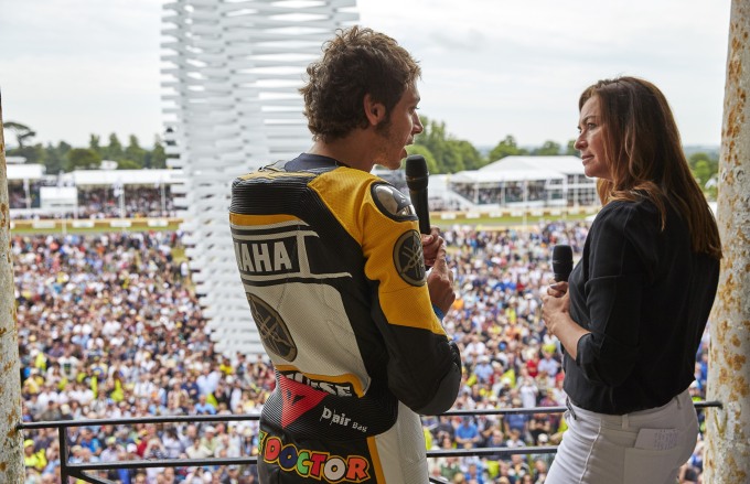 Valentino Rossi and Suzi Perry with crowd at FOS.jpg